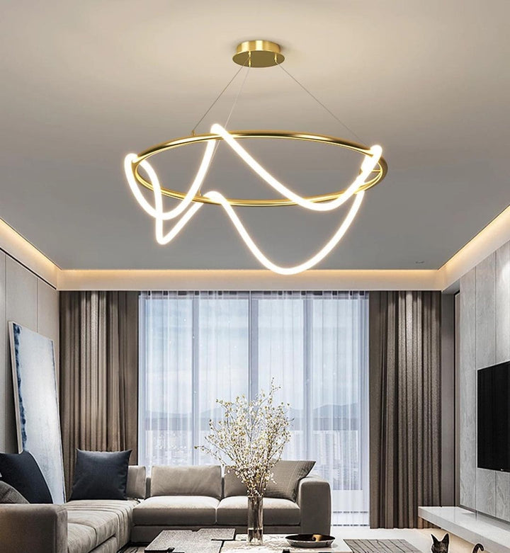 Modern Circular Wavy LED Pendant Light