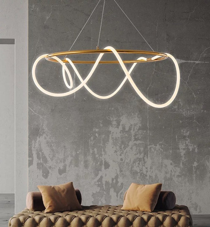 Modern Circular Wavy LED Pendant Light