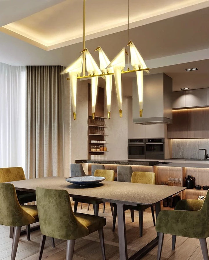 Origami Bird LED Chandelier