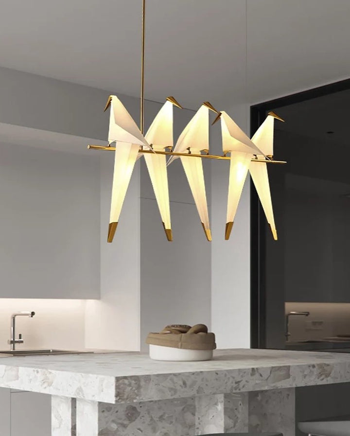 Origami Bird LED Chandelier