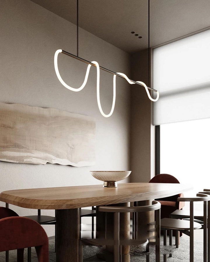 Minimalist LED Loop Pendant Light with Artistic linear Design