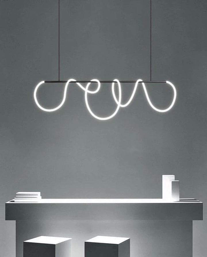 Minimalist LED Loop Pendant Light with Artistic linear Design