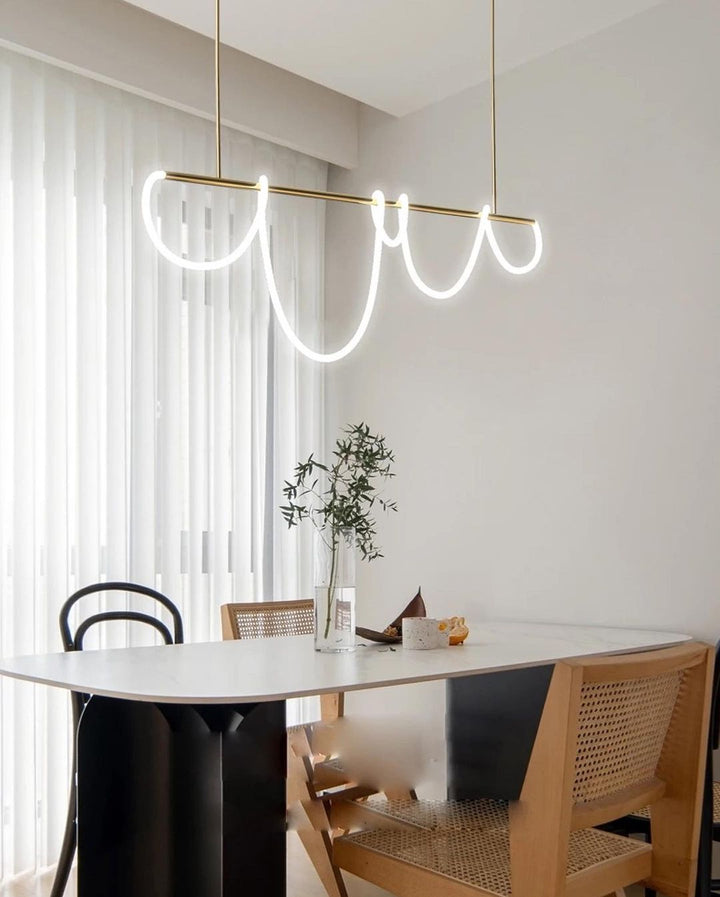 Minimalist LED Loop Pendant Light with Artistic linear Design