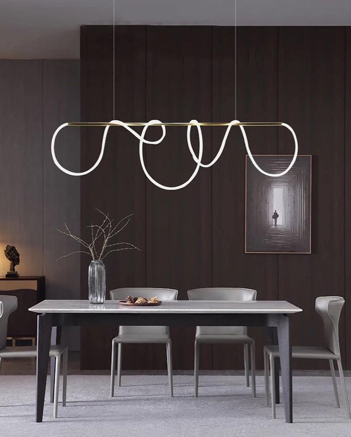 Minimalist LED Loop Pendant Light with Artistic linear Design