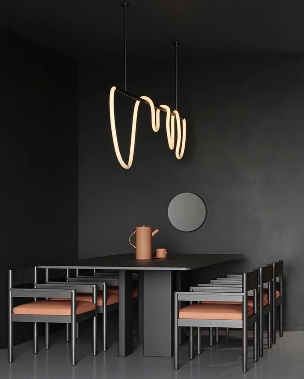 Minimalist LED Loop Pendant Light with Artistic linear Design