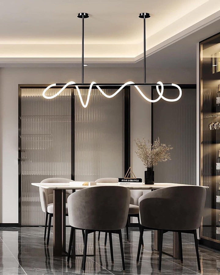 Minimalist LED Loop Pendant Light with Artistic linear Design