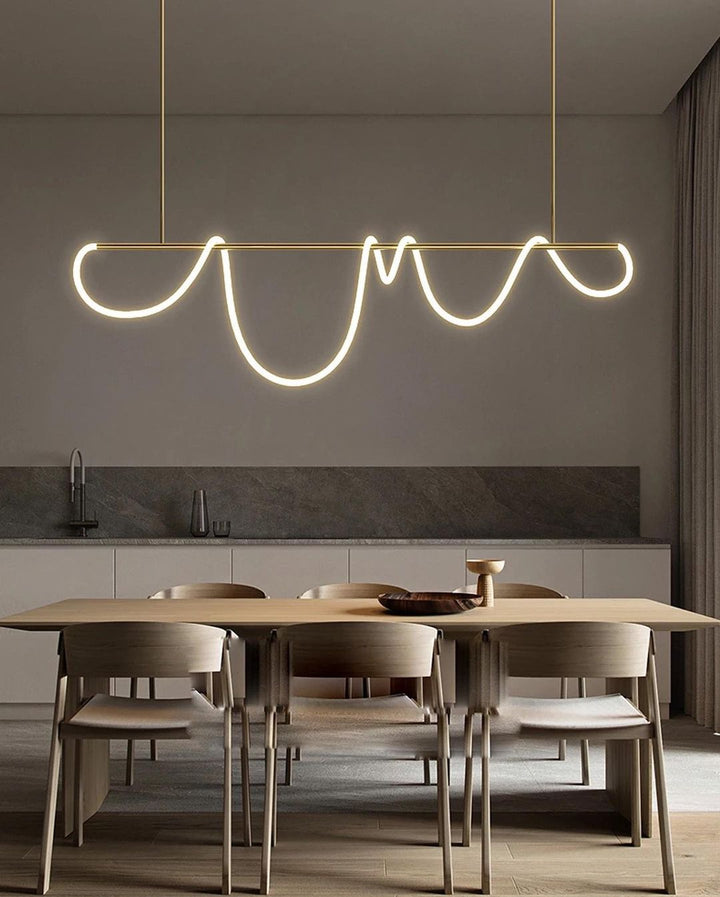 Minimalist LED Loop Pendant Light with Artistic linear Design