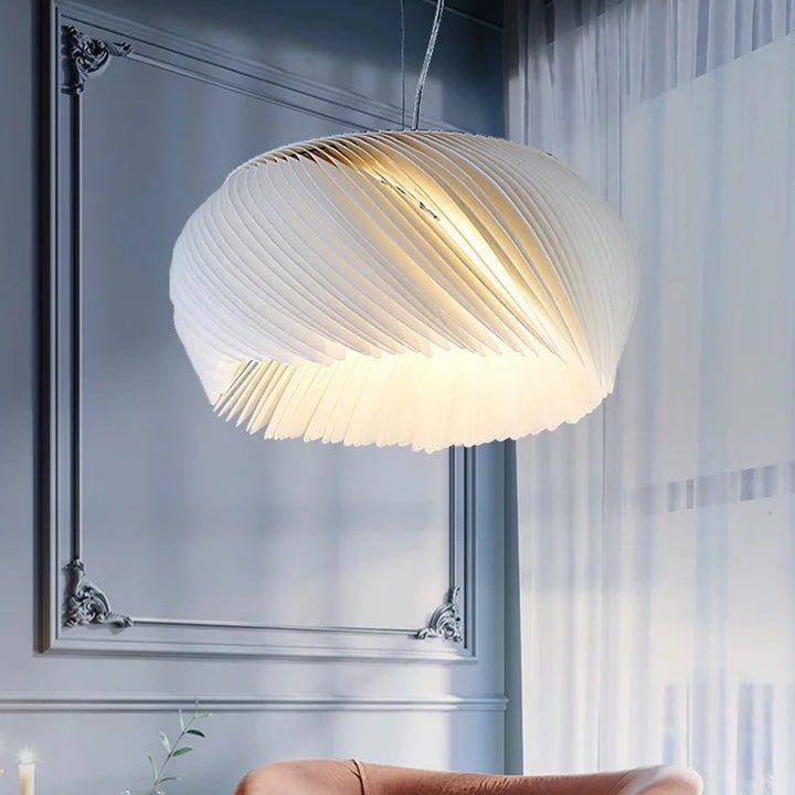 Elegant Modern Pendant Light with Pleated Shade