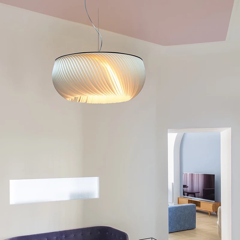 Elegant Modern Pendant Light with Pleated Shade