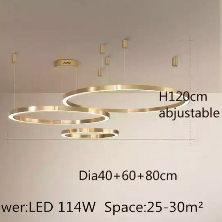 Modern Circular LED Ring Pendant Light for Living Room