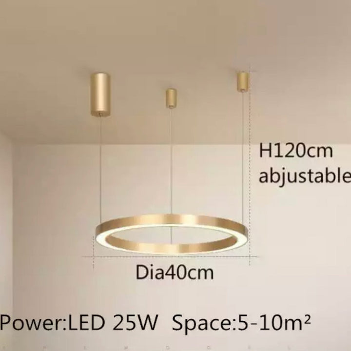 Modern Circular LED Ring Pendant Light for Living Room