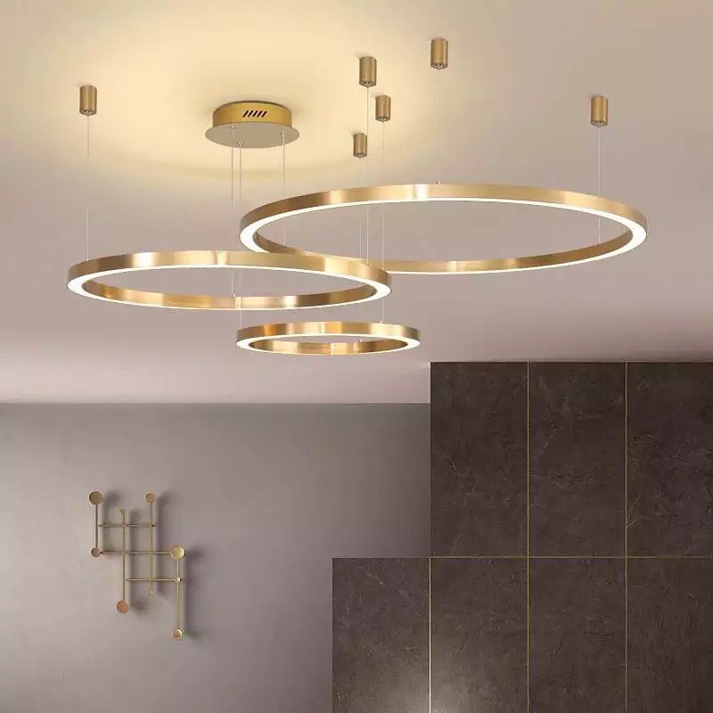 Modern Circular LED Ring Pendant Light for Living Room