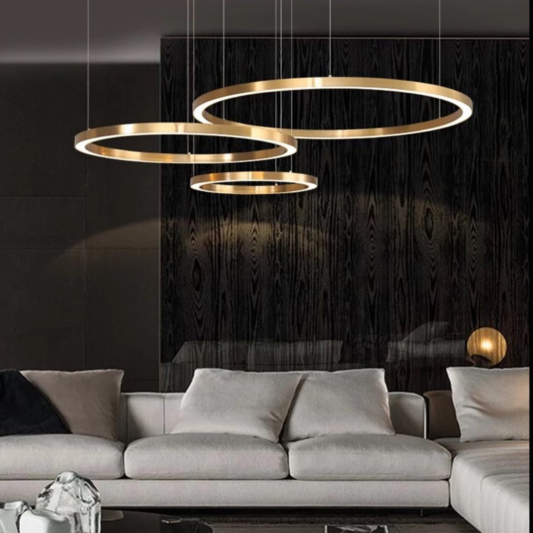 Modern Circular LED Ring Pendant Light for Living Room