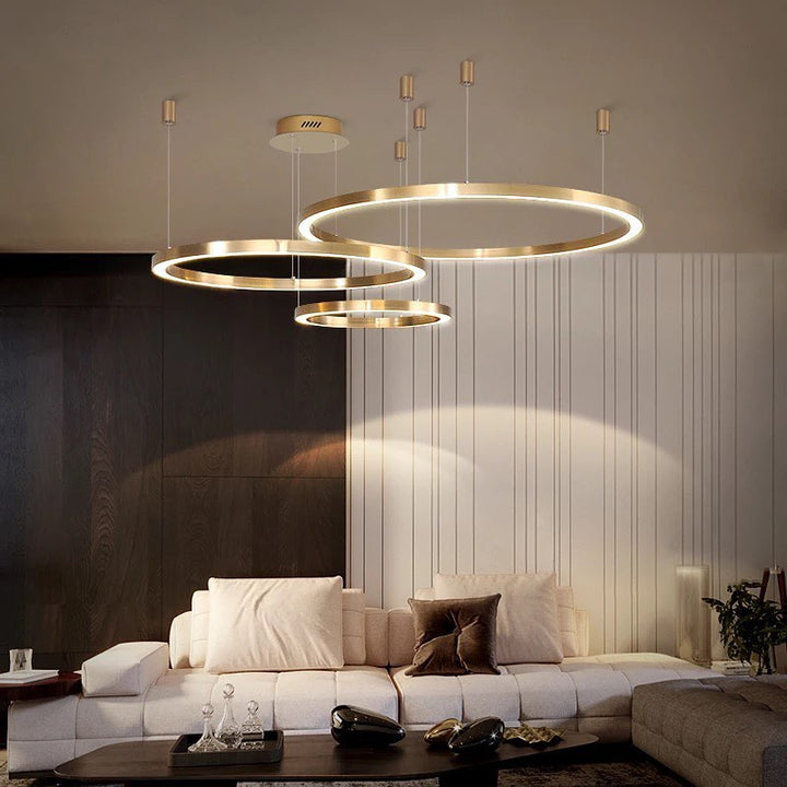 Modern Circular LED Ring Pendant Light for Living Room