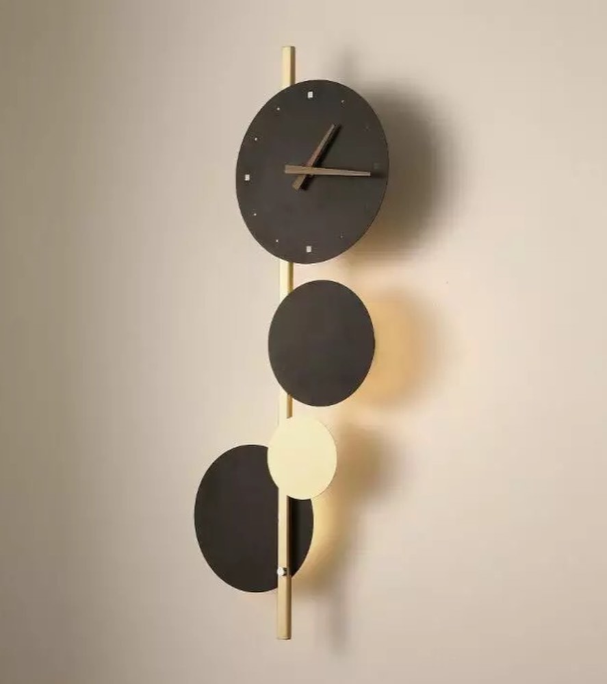 Modern Geometric Wall Clock with Integrated LED Lighting