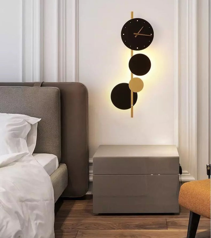 Modern Geometric Wall Clock with Integrated LED Lighting