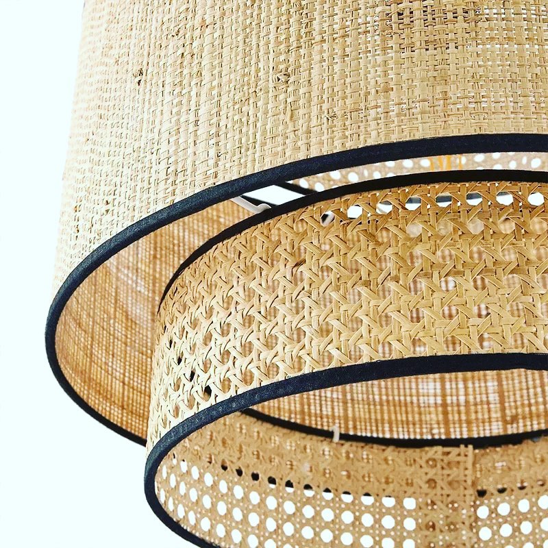 Rustic Layered Woven Pendant Light for Warm, Cozy Ambiance