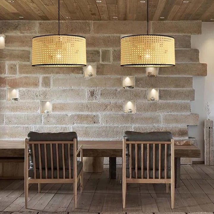 Rustic Woven Pendant Light Set for Warm, Cozy Lighting