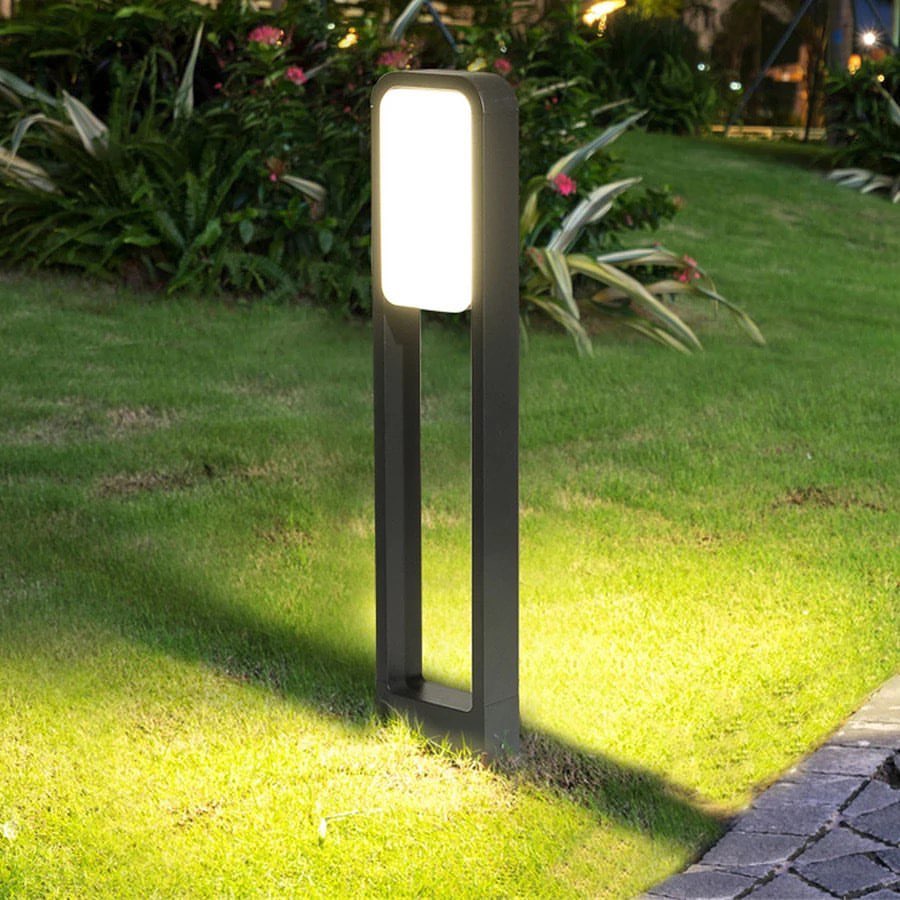 Modern LED Illuminated Outdoor Bollard Light with Open-Frame Design