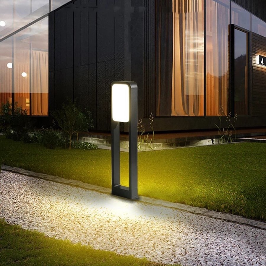 Modern LED Illuminated Outdoor Bollard Light with Open-Frame Design