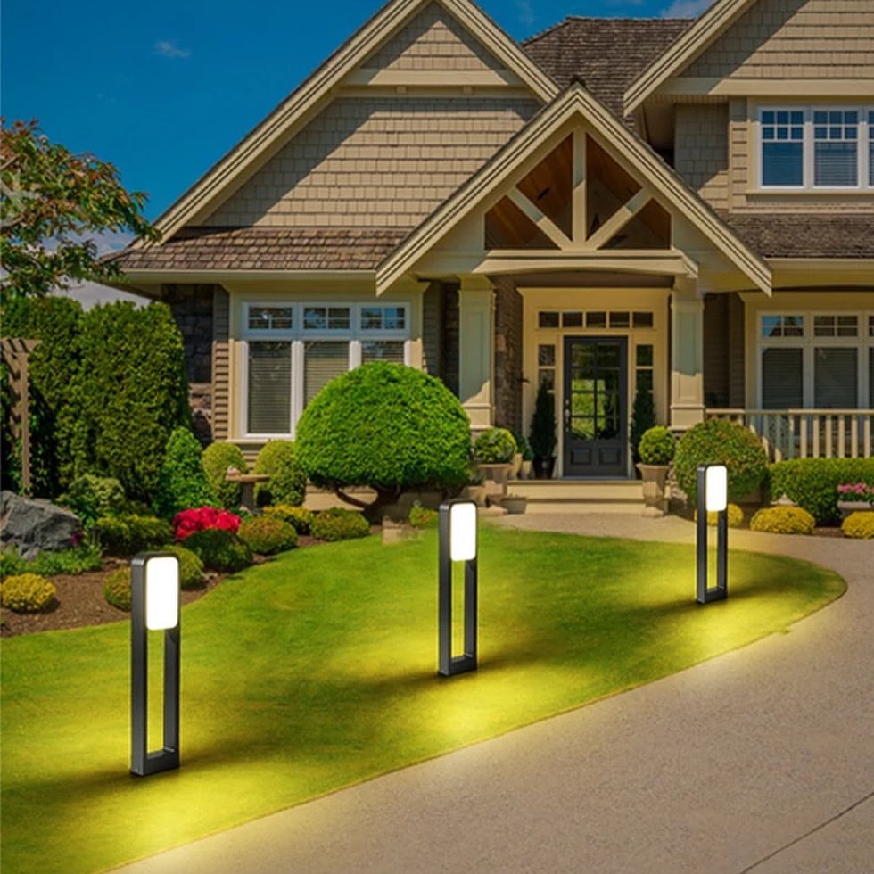 Modern LED Illuminated Outdoor Bollard Light with Open-Frame Design