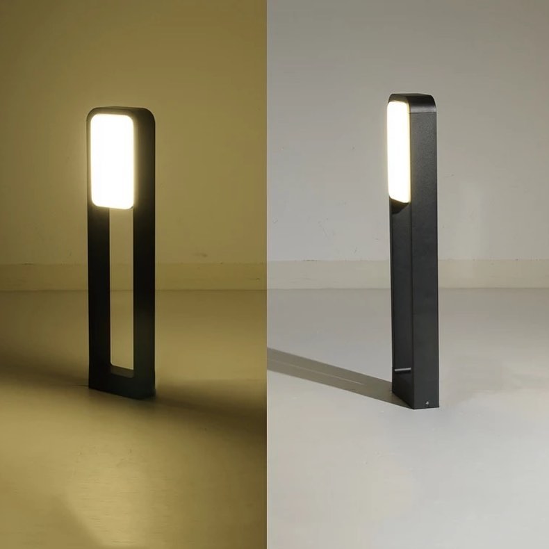 Modern LED Illuminated Outdoor Bollard Light with Open-Frame Design