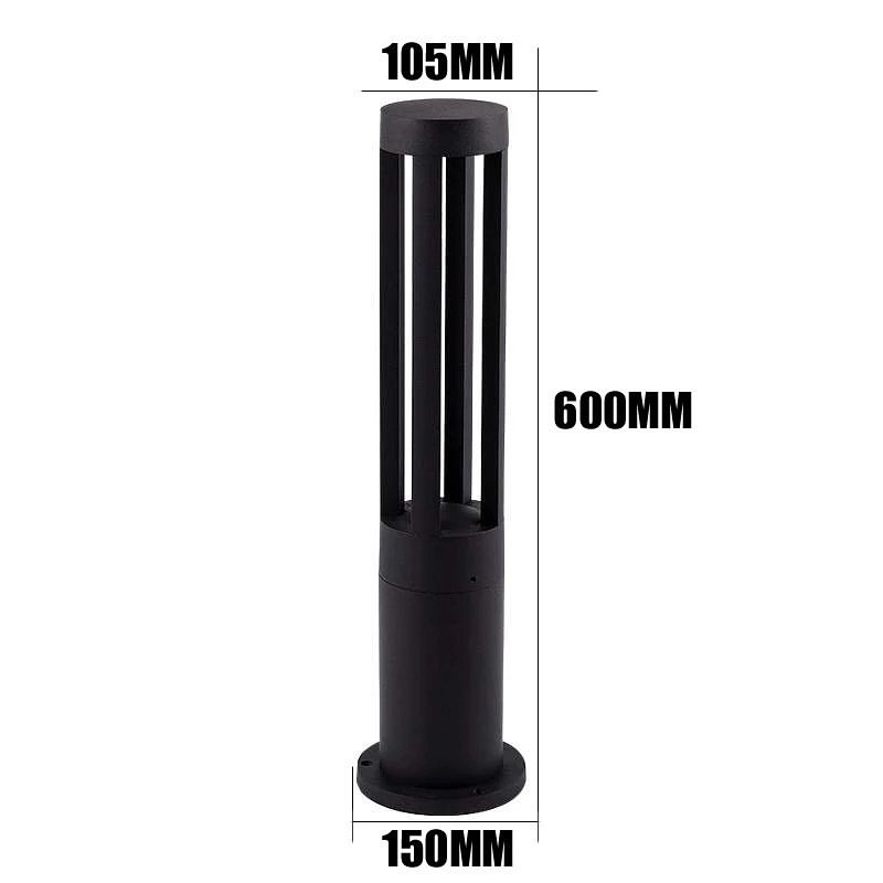 Modern Single Outdoor Bollard Light with Diffused Illumination