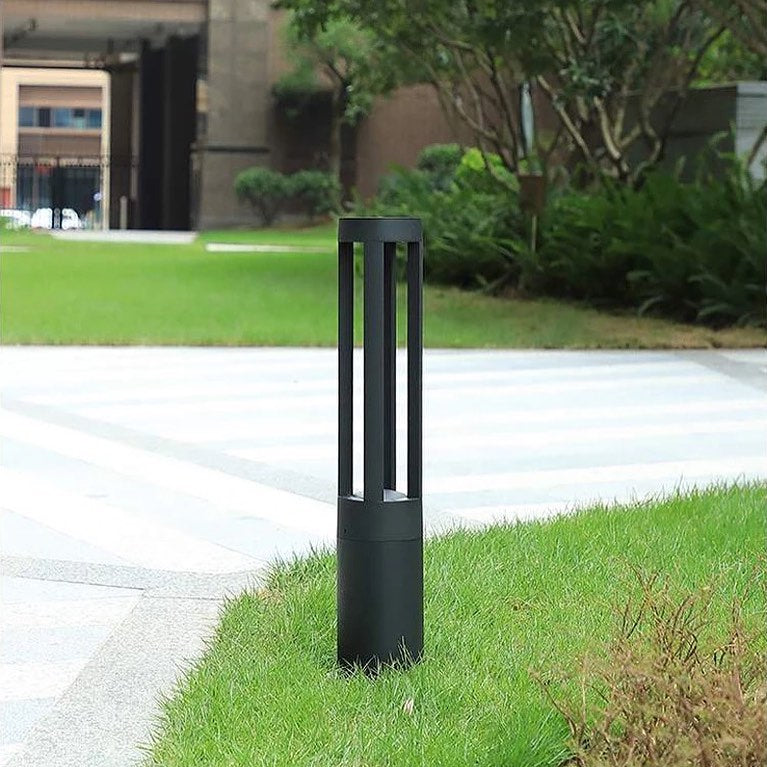 Modern Single Outdoor Bollard Light with Diffused Illumination