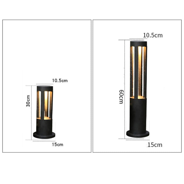 Modern Single Outdoor Bollard Light with Diffused Illumination