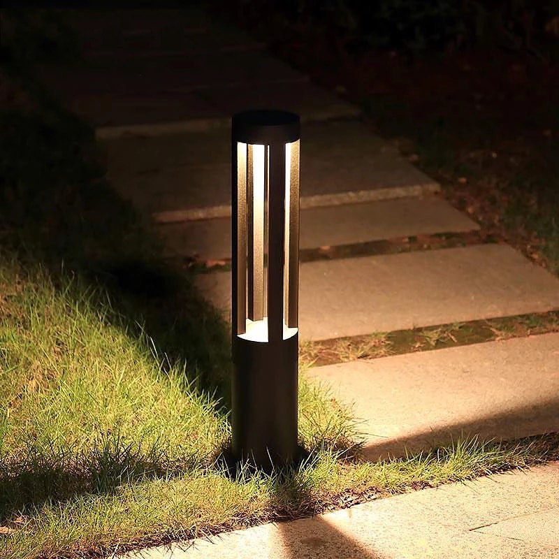 Modern Single Outdoor Bollard Light with Diffused Illumination