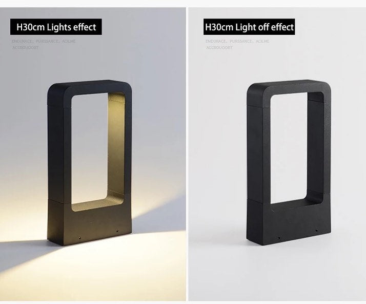 Modern Geometric Outdoor Bollard Light Set