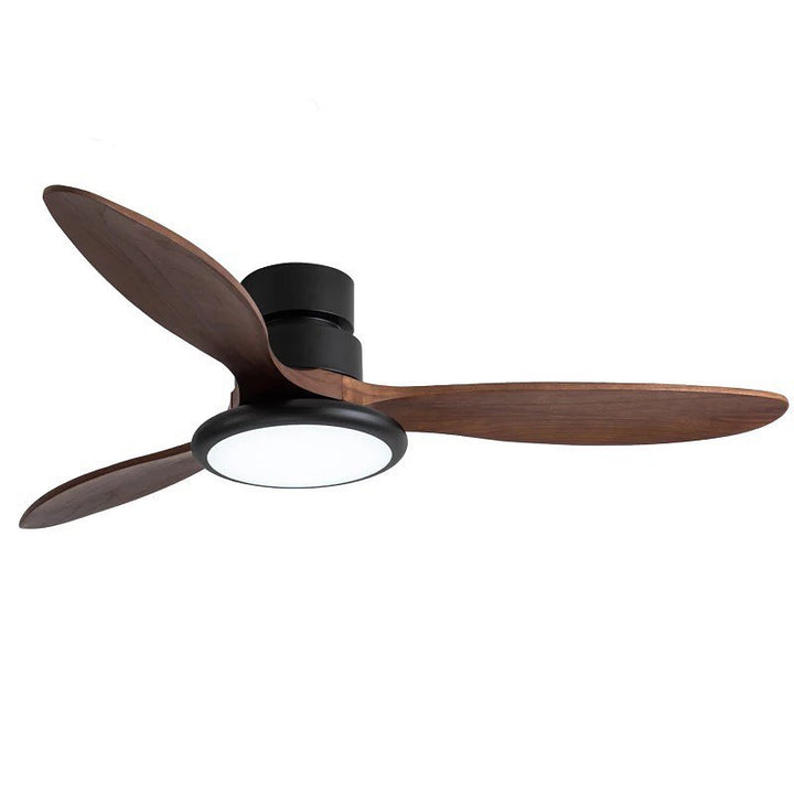 Modern Wooden Blade Ceiling Fan with LED Light