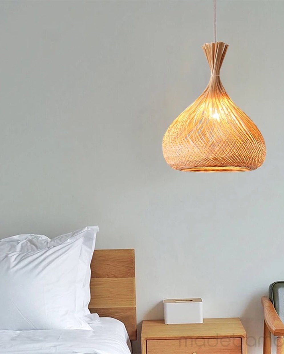 Handcrafted Woven Bamboo Pendant Light - Natural Design