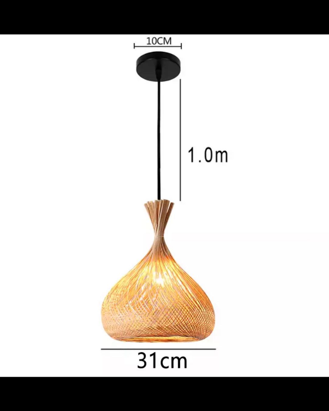 Handcrafted Woven Bamboo Pendant Light - Natural Design