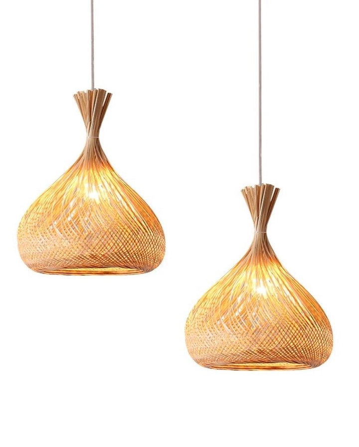 Handcrafted Woven Bamboo Pendant Light - Natural Design