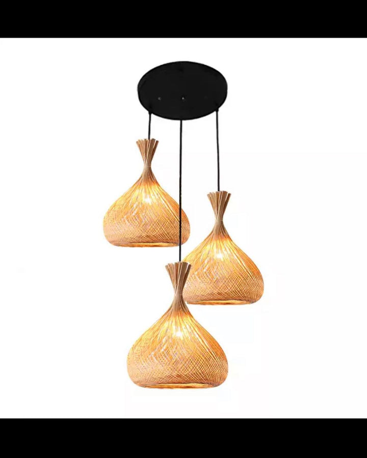 Handcrafted Woven Bamboo Pendant Light - Natural Design