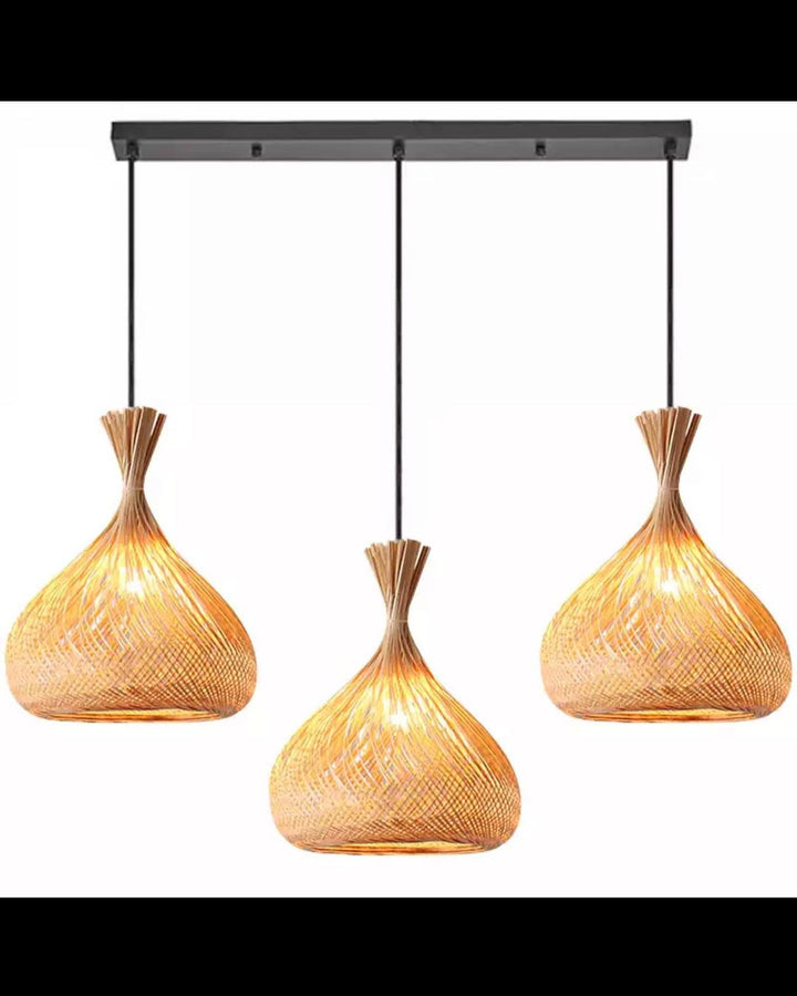 Handcrafted Woven Bamboo Pendant Light - Natural Design