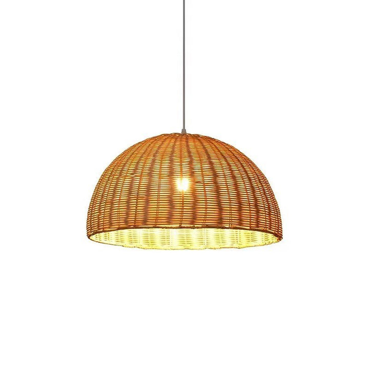 Rustic Woven Rattan Pendant Light