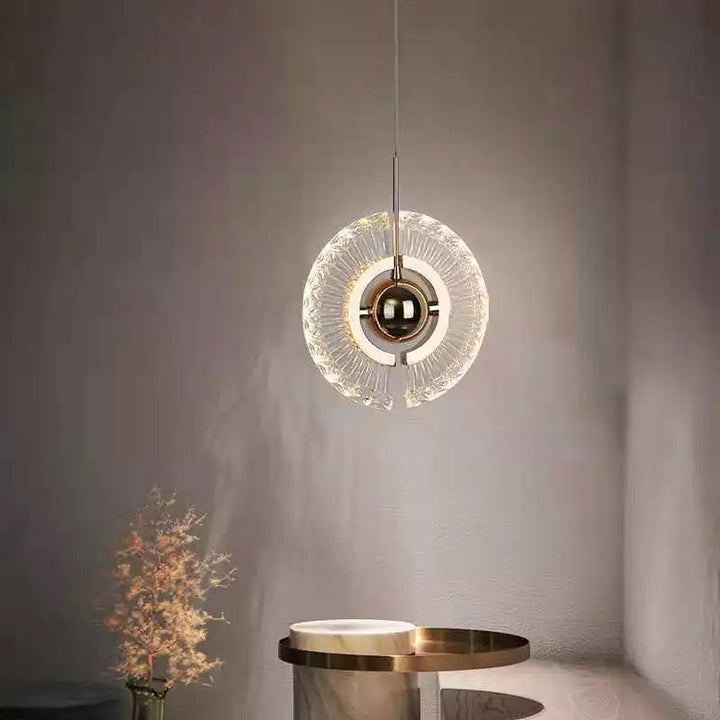 Modern Artistic Pendant Light with Crystal Fan Design