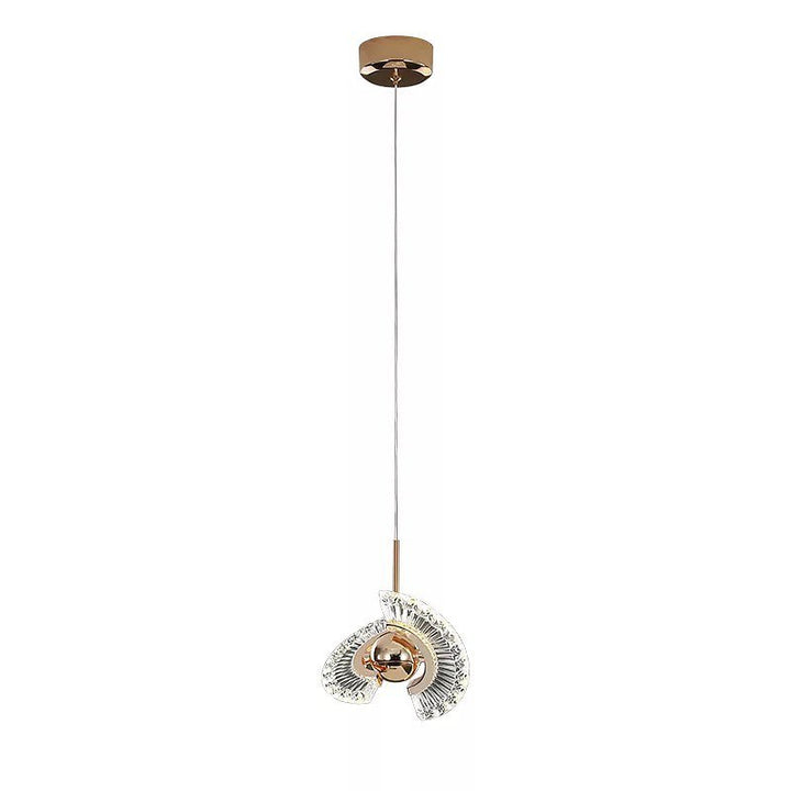 Modern Artistic Pendant Light with Crystal Fan Design