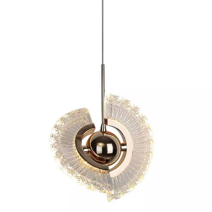 Modern Artistic Pendant Light with Crystal Fan Design