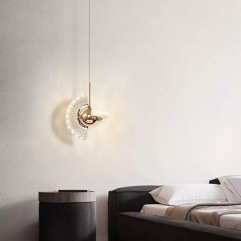 Modern Artistic Pendant Light with Crystal Fan Design