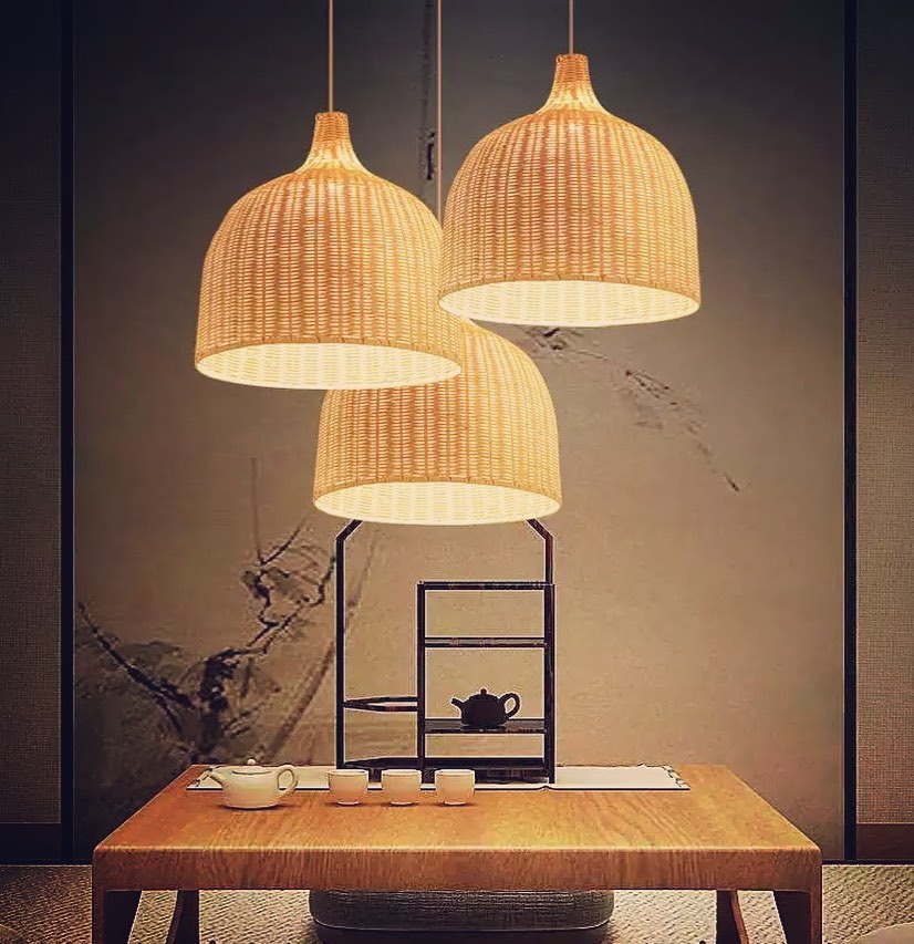 Rattan Pendant Light Trio