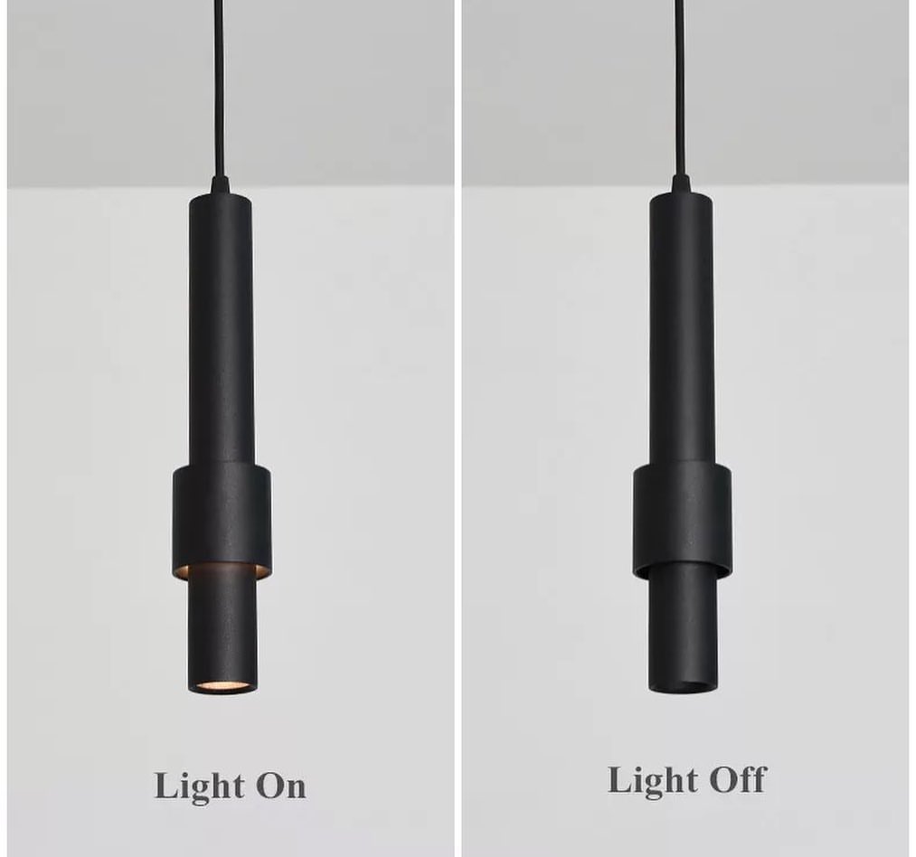 Black LED Minimalist Cylinder Pendant Light