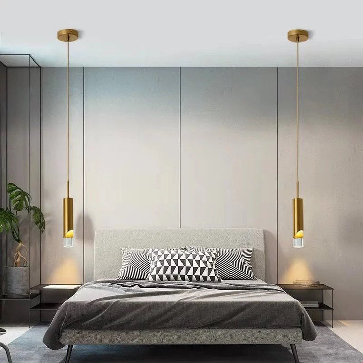 Modern Golden Pendant Lights for Bedroom