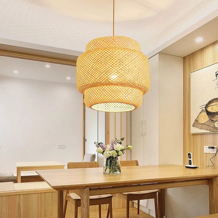 Woven Bamboo Pendant Light