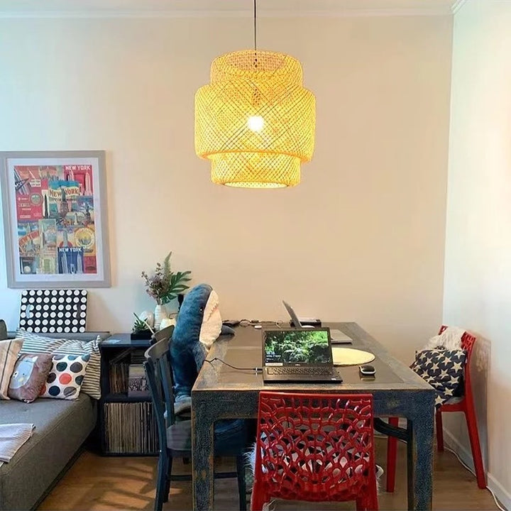 Woven Bamboo Pendant Light