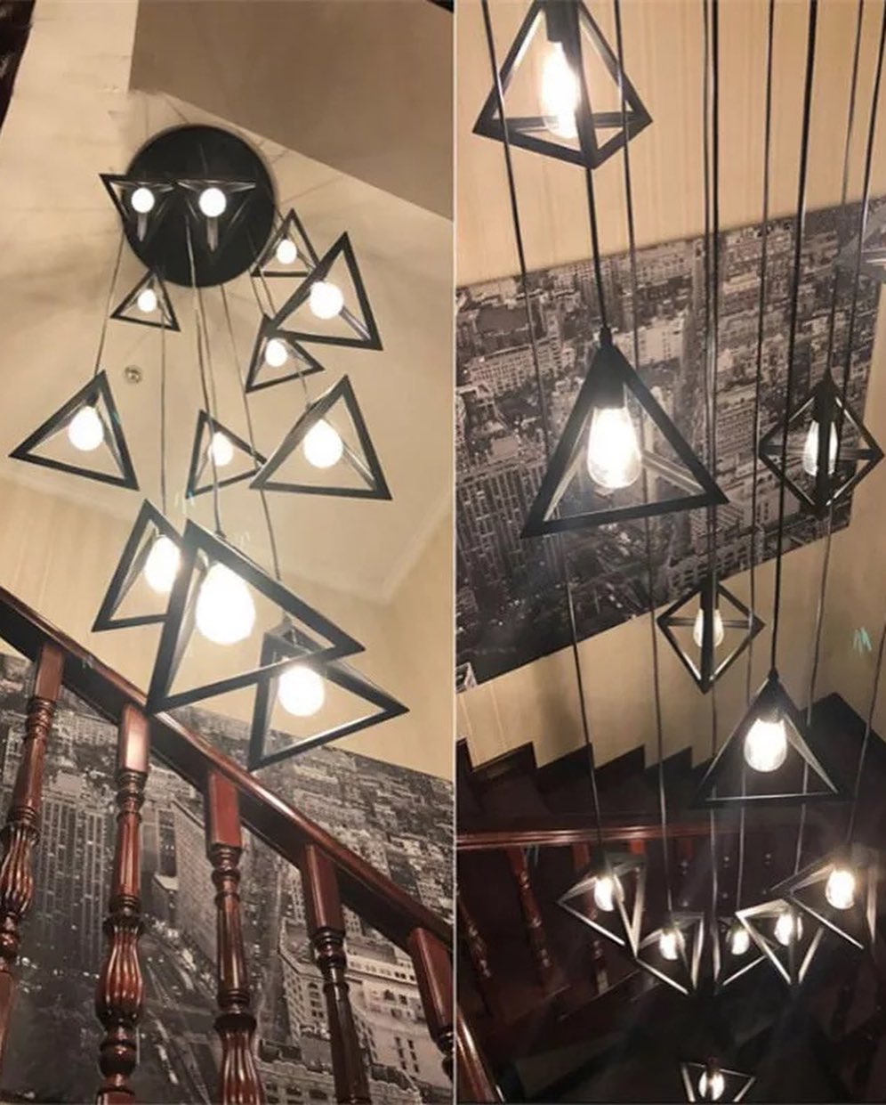 Geometric Triangle Pendant Light