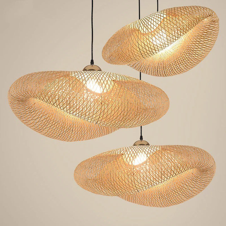 Organic BAMBOO Mesh Pendant Light