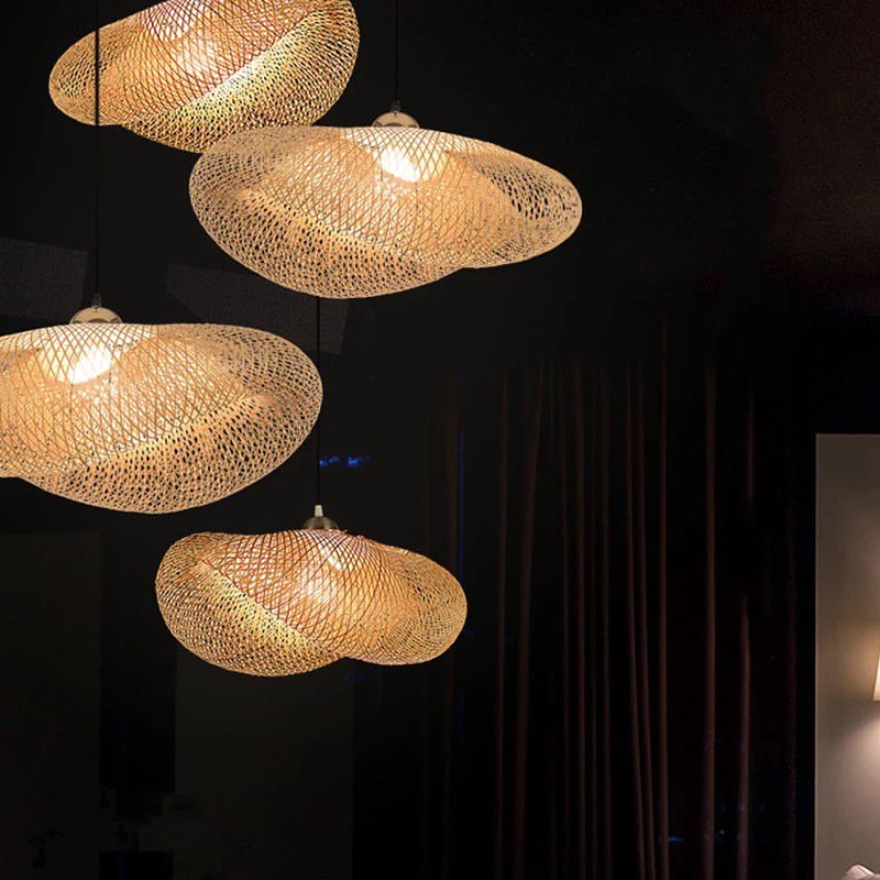 Organic BAMBOO Mesh Pendant Light